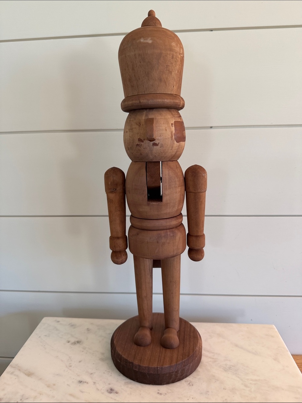 Pottery Barn Natural Wood Nutcracker Decor